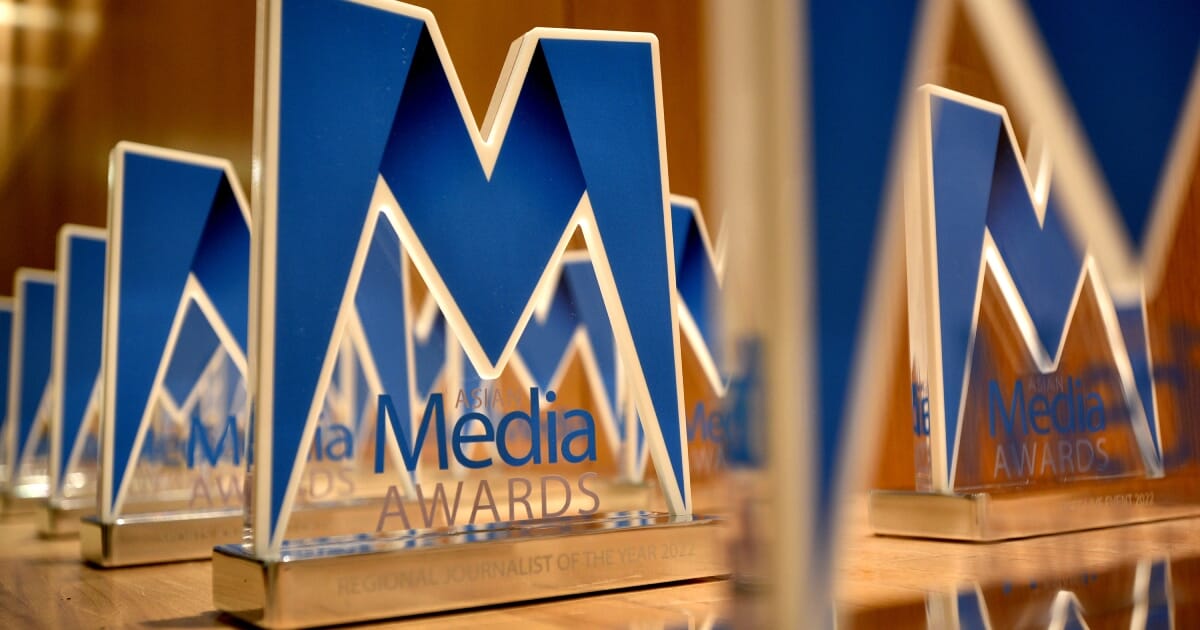 Custom-Acrylic-Trophies-lined-up-for-the-Asian-Media-Awards