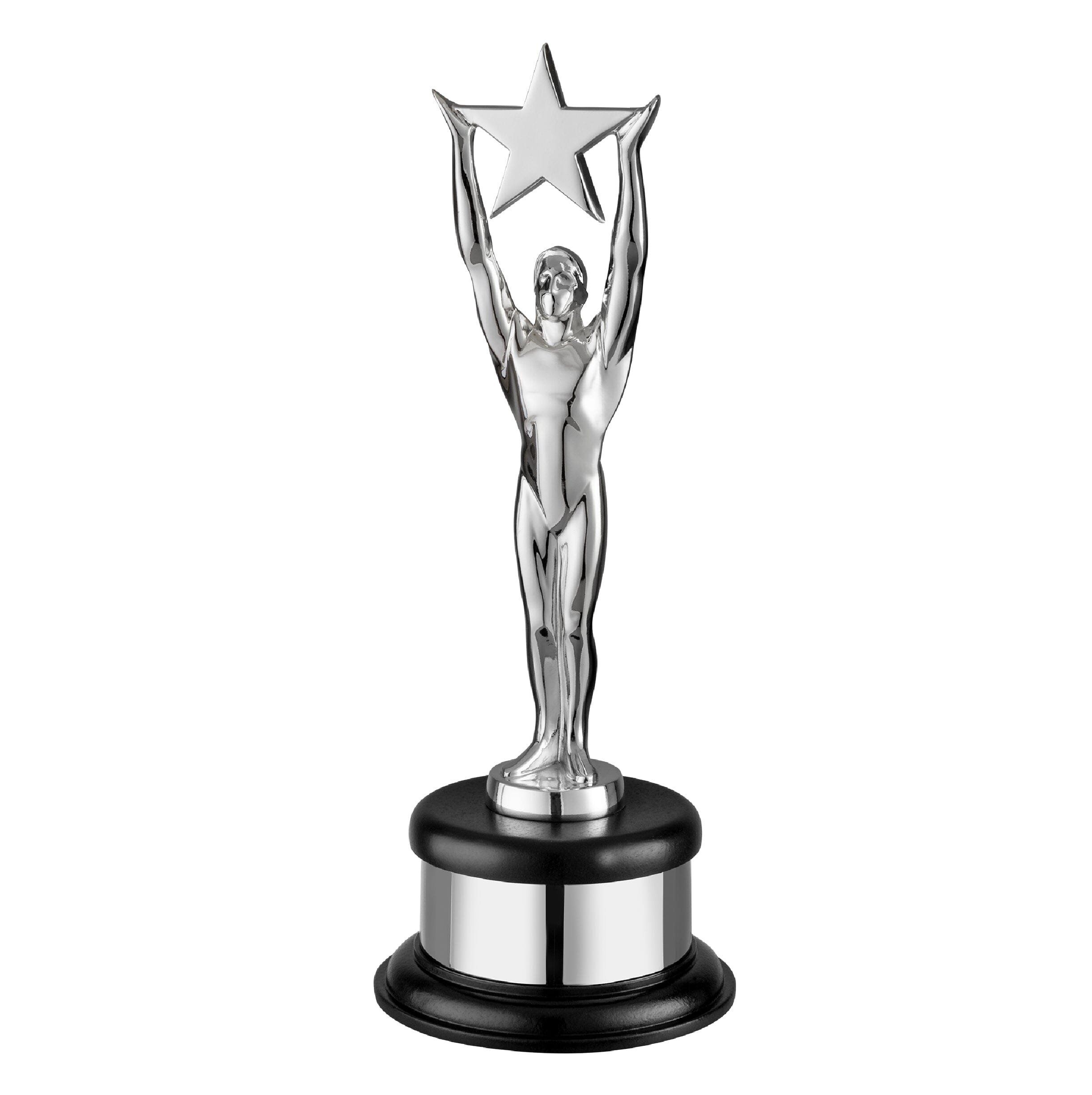 Buy Classic Solid Metal Figure Trophy - Heavy Silver Plated Figurine ...