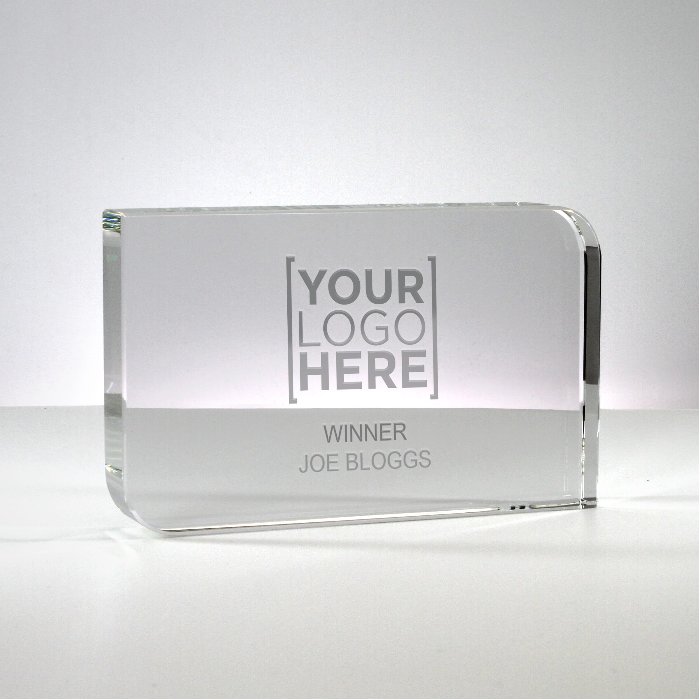 Curved Rectangle Glass Trophy