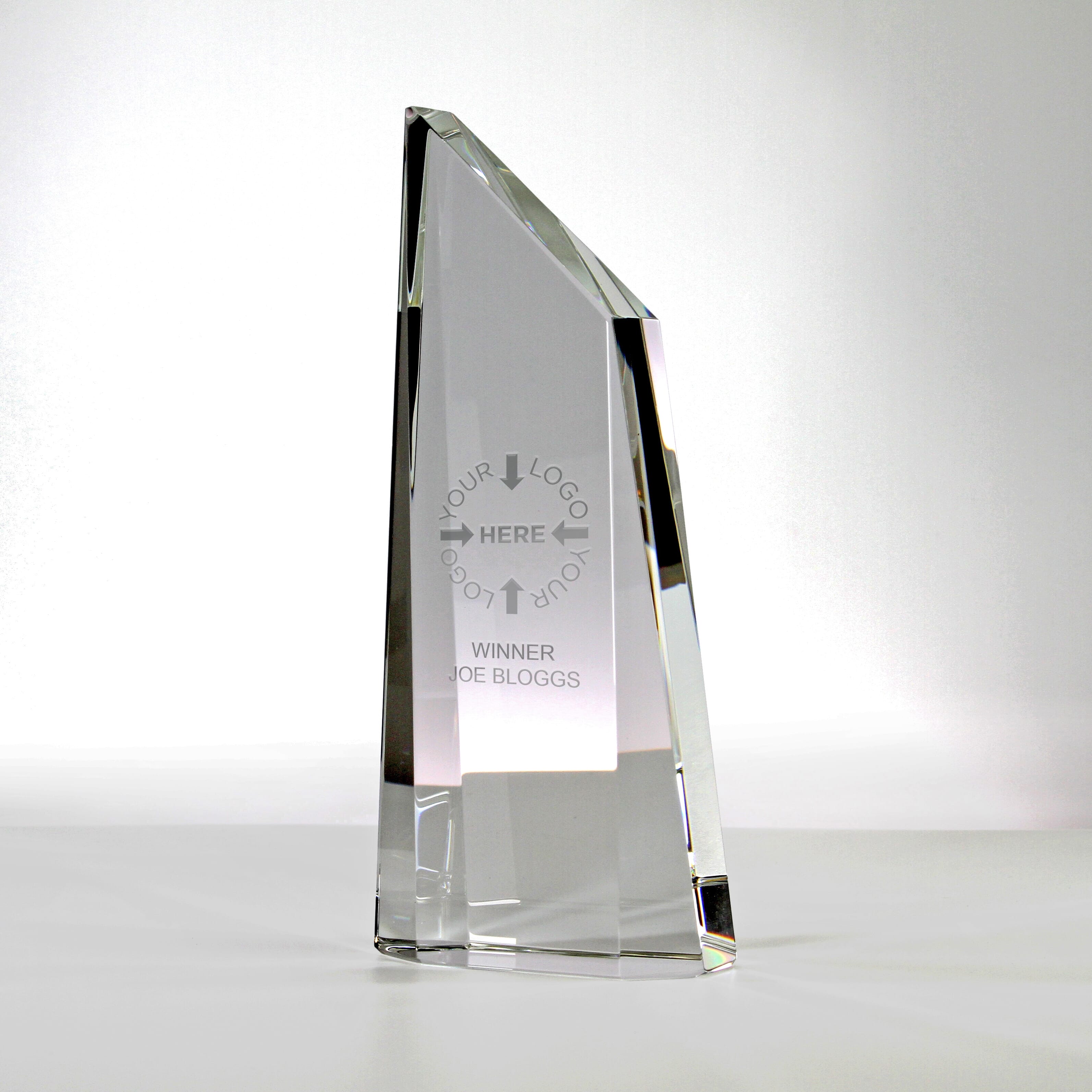 Facetted Peak Glass Trophy