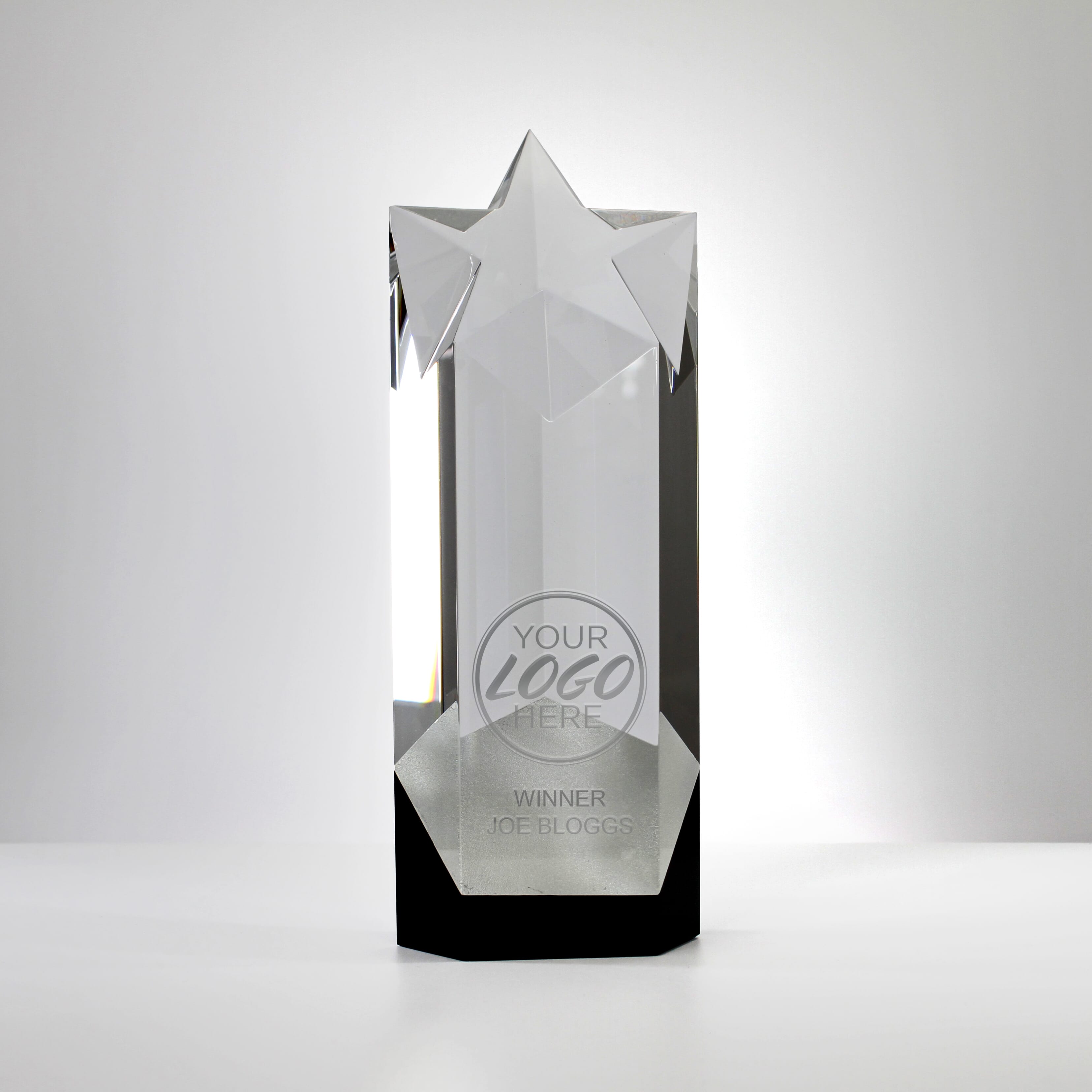 Sparkle Silver Star Column Trophy