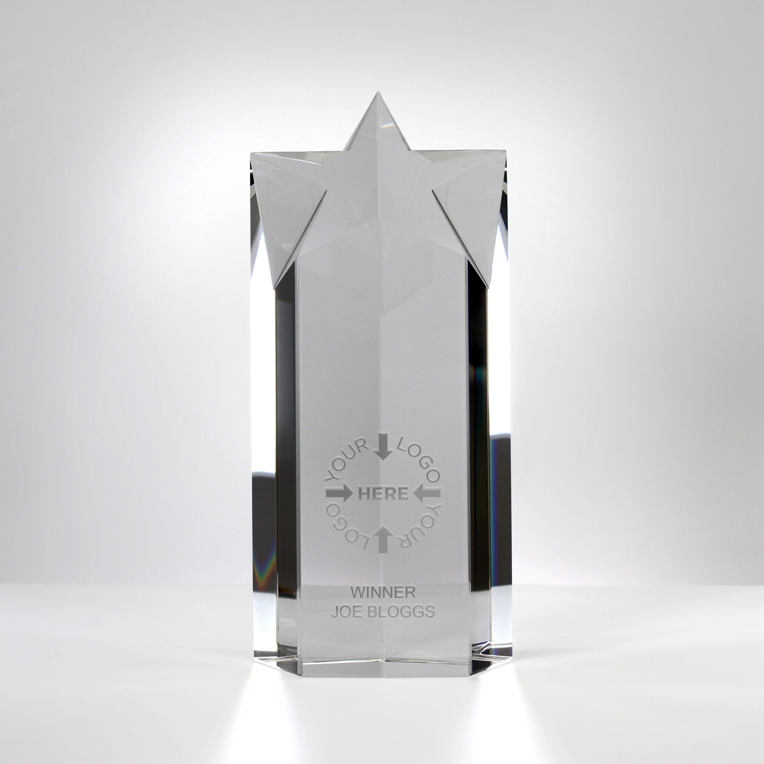 Glass Star Column Trophy