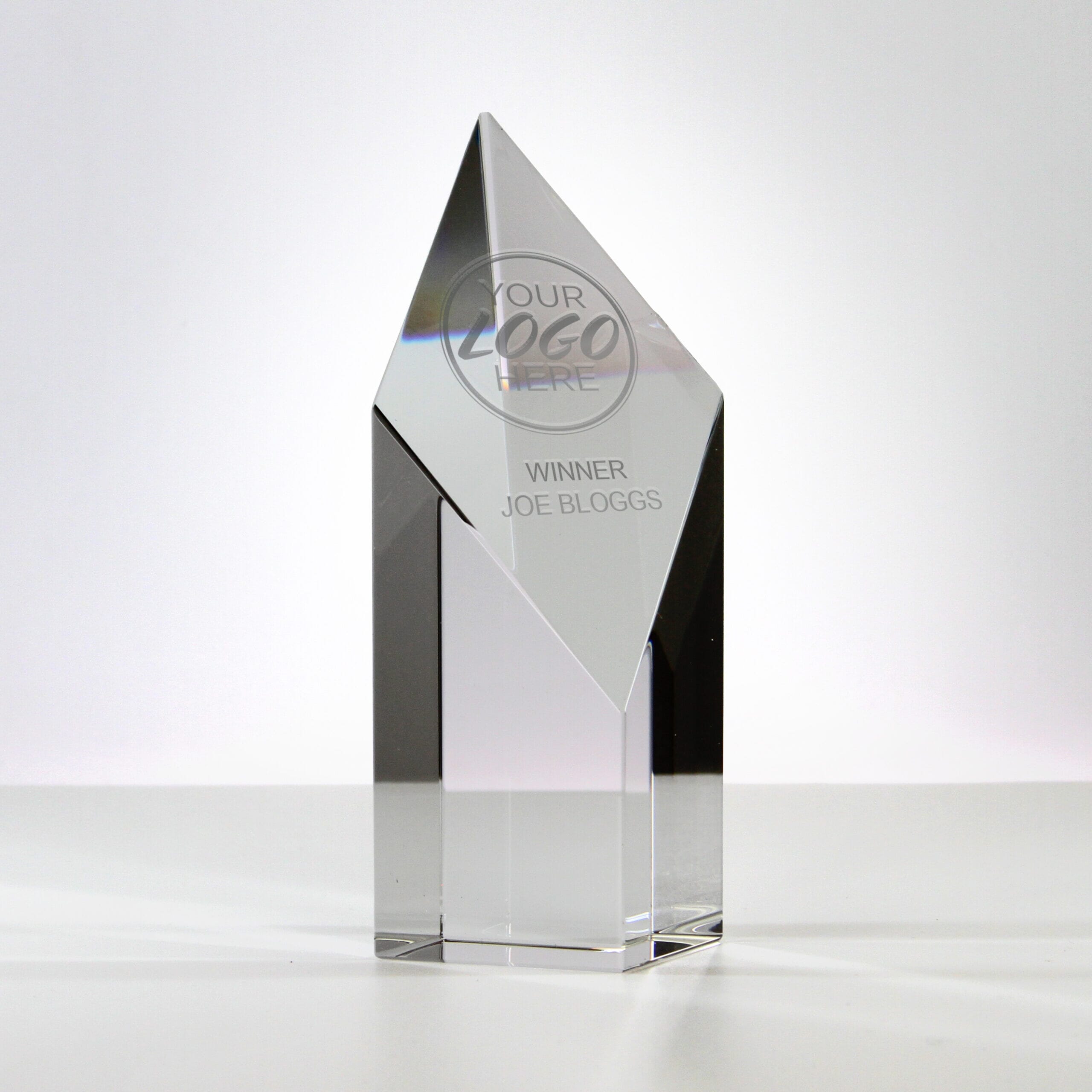 Sloping Diamond Glass Trophy