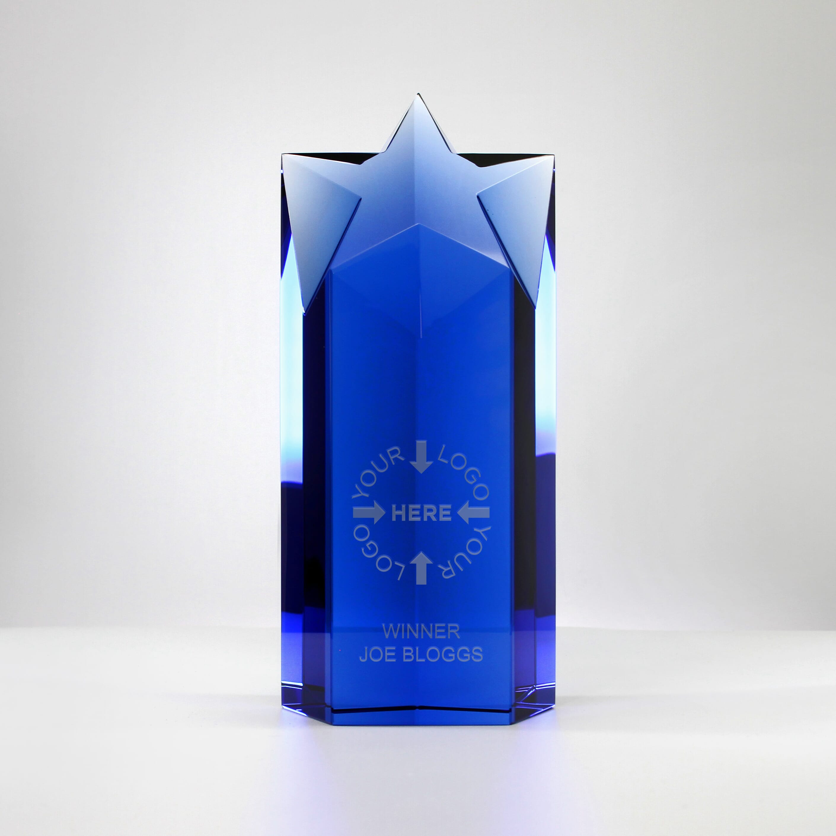Sapphire Blue Glass Star Trophy