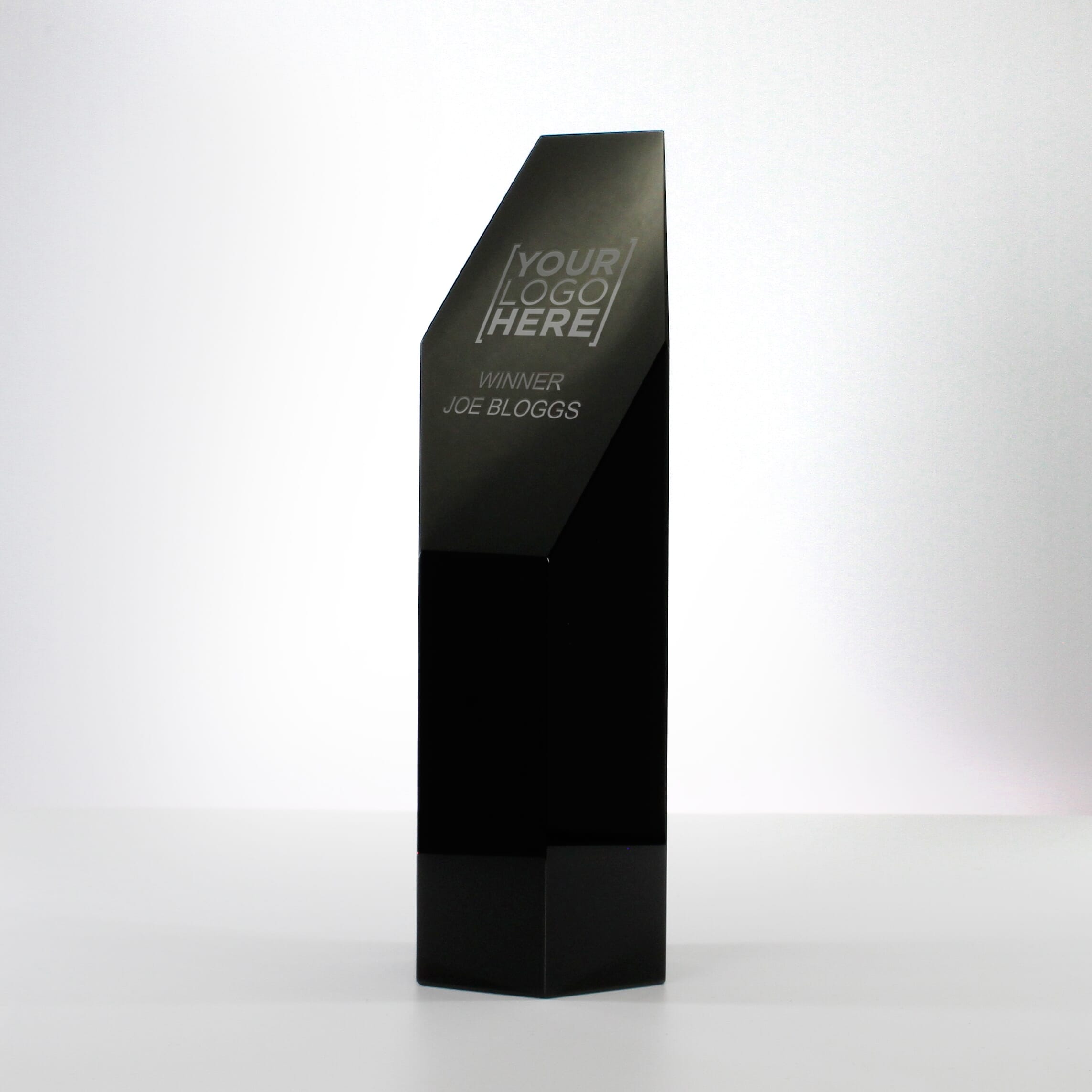 Black Glass Hexagon Column Trophy