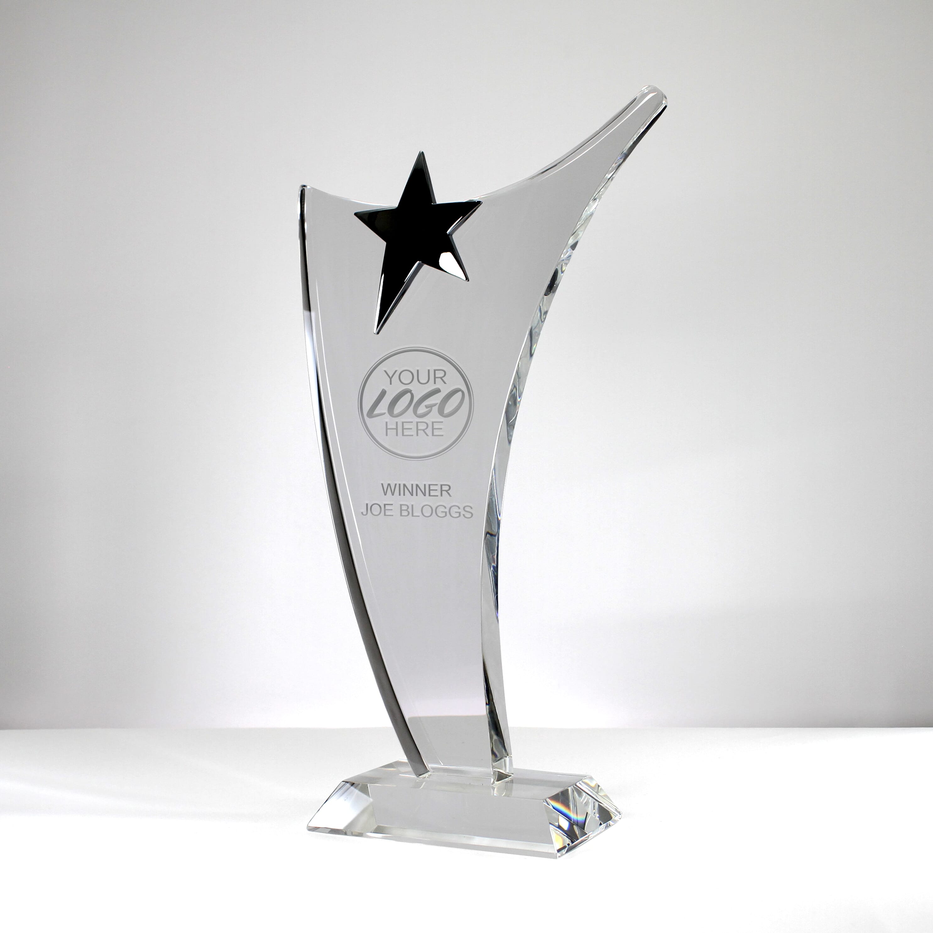 Swoop Glass Trophy with Silver Star