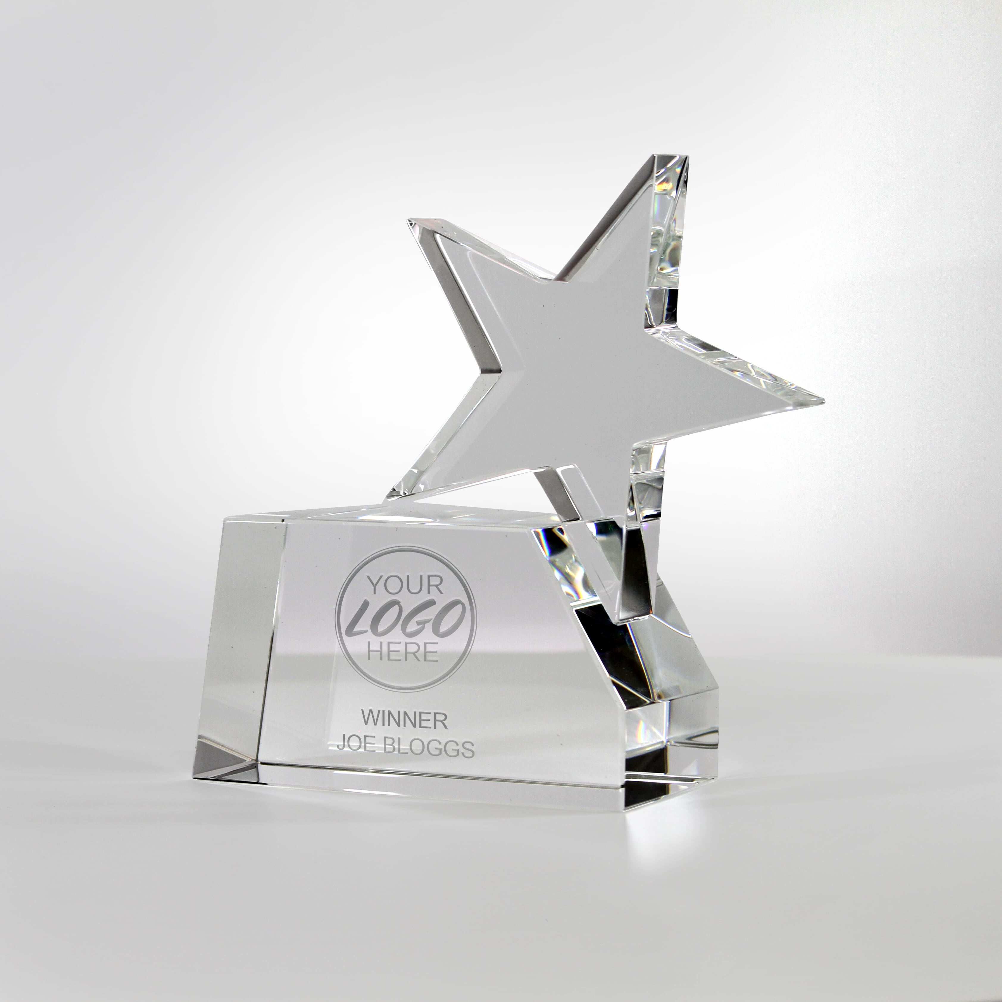Single Rising Star Glass Trophy