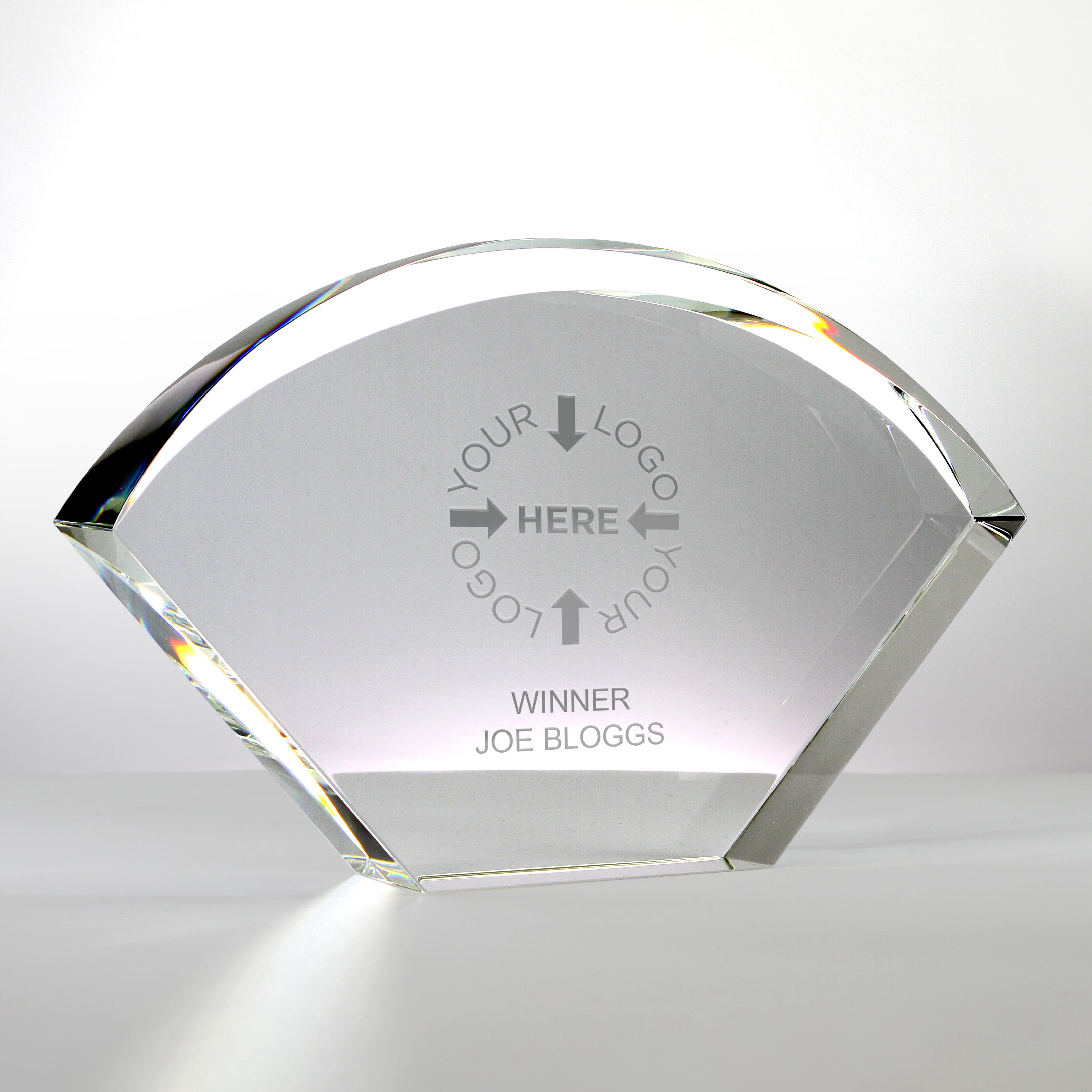 Bevelled Arch Glass Trophy
