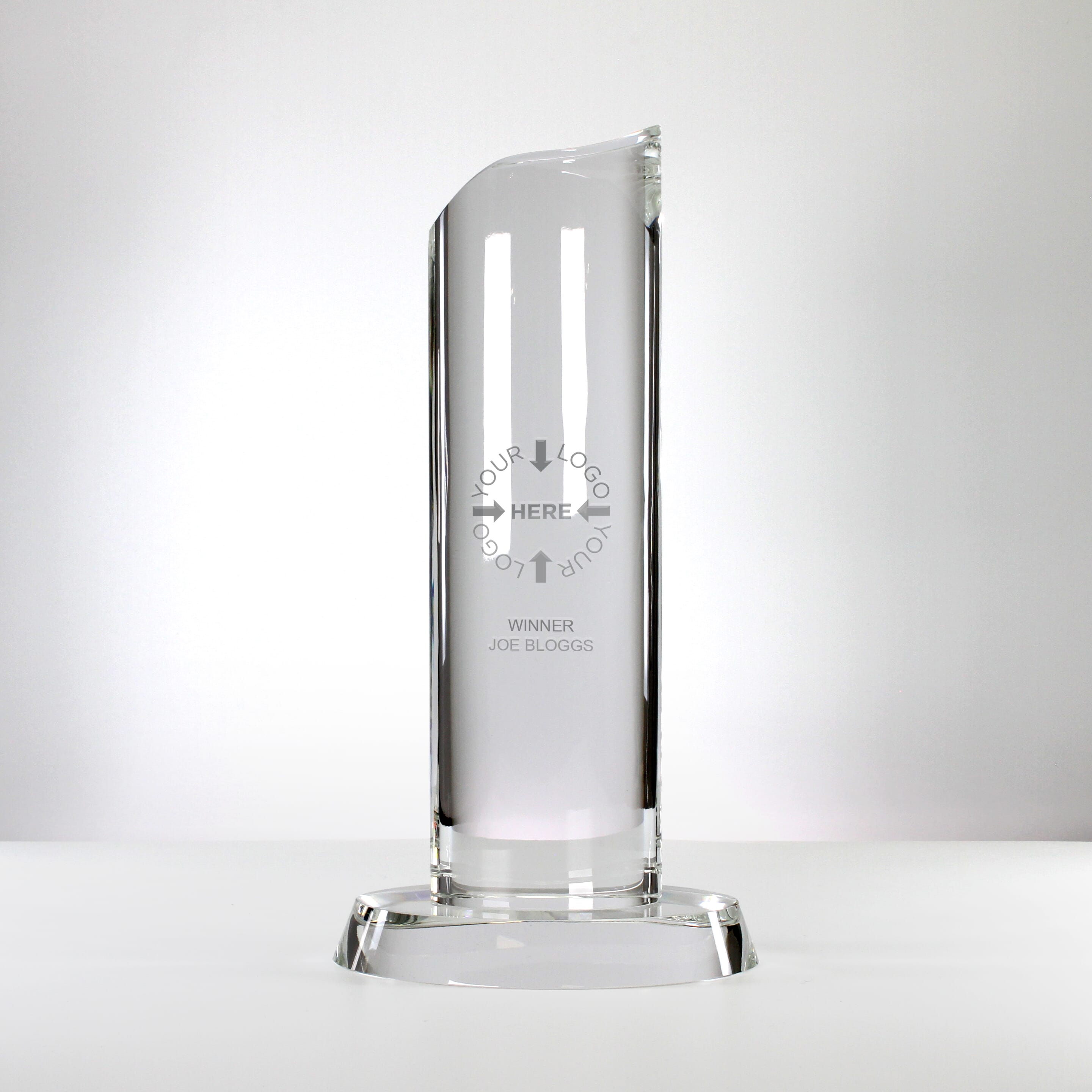 Oval Column Glass Trophy