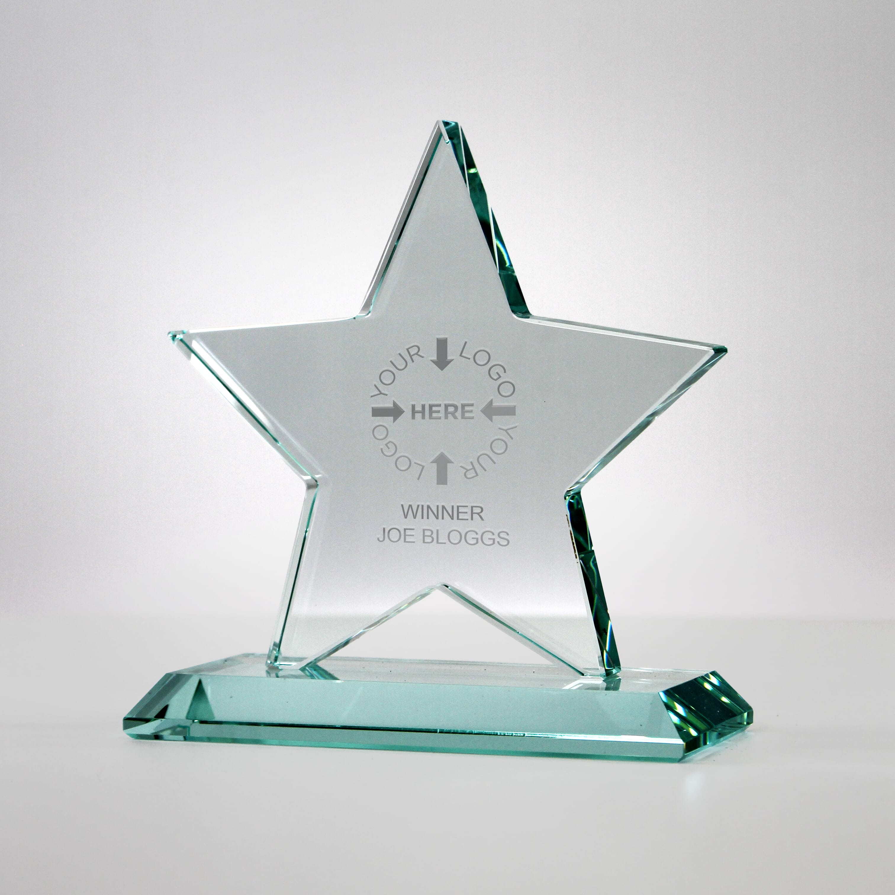 Mounted Jade Glass Star Trophy