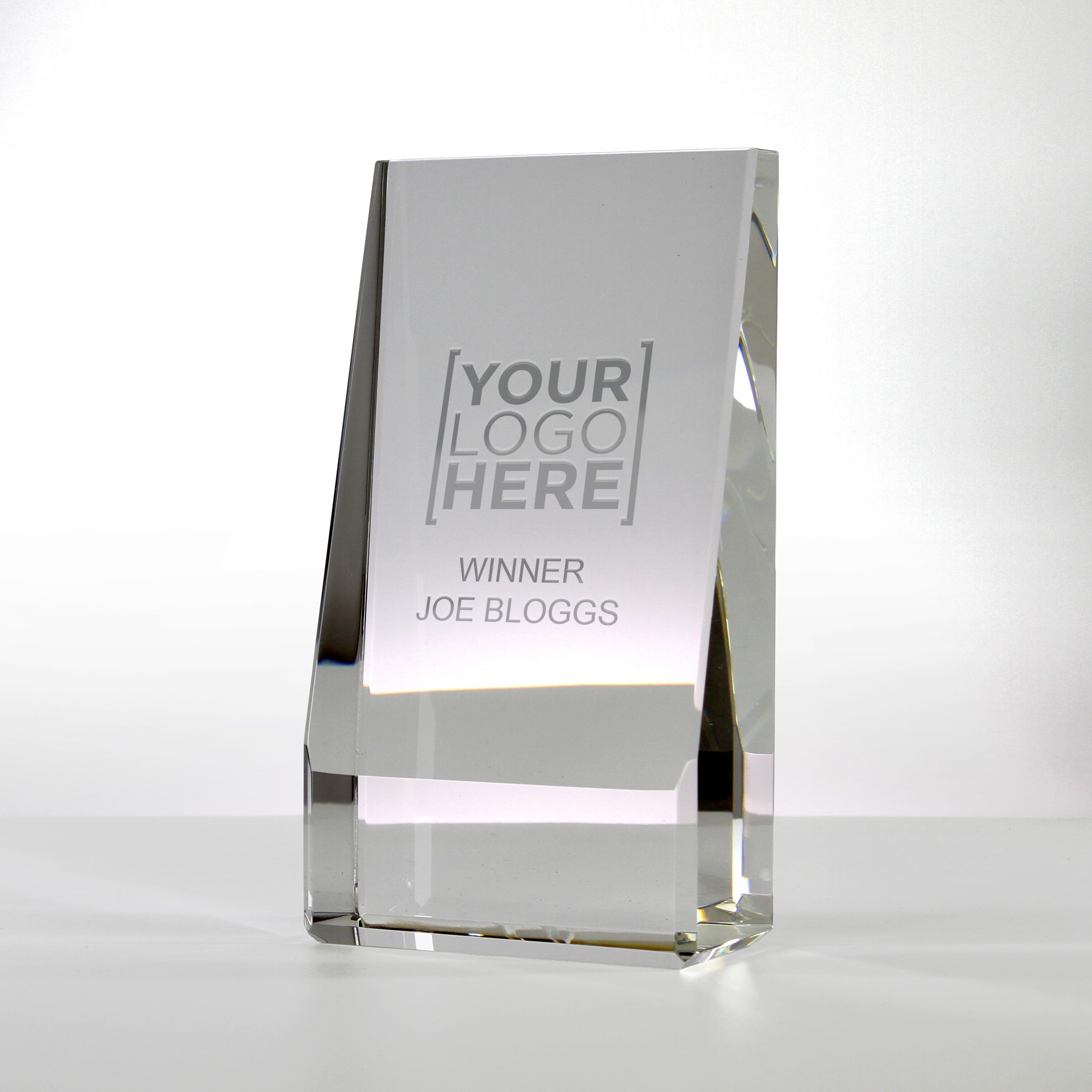 Vertical Slope Glass Trophy