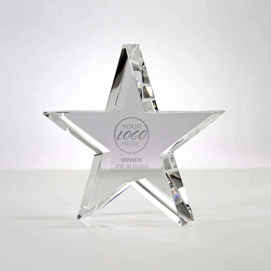 Glass Star Paperweight - Custom Trophy