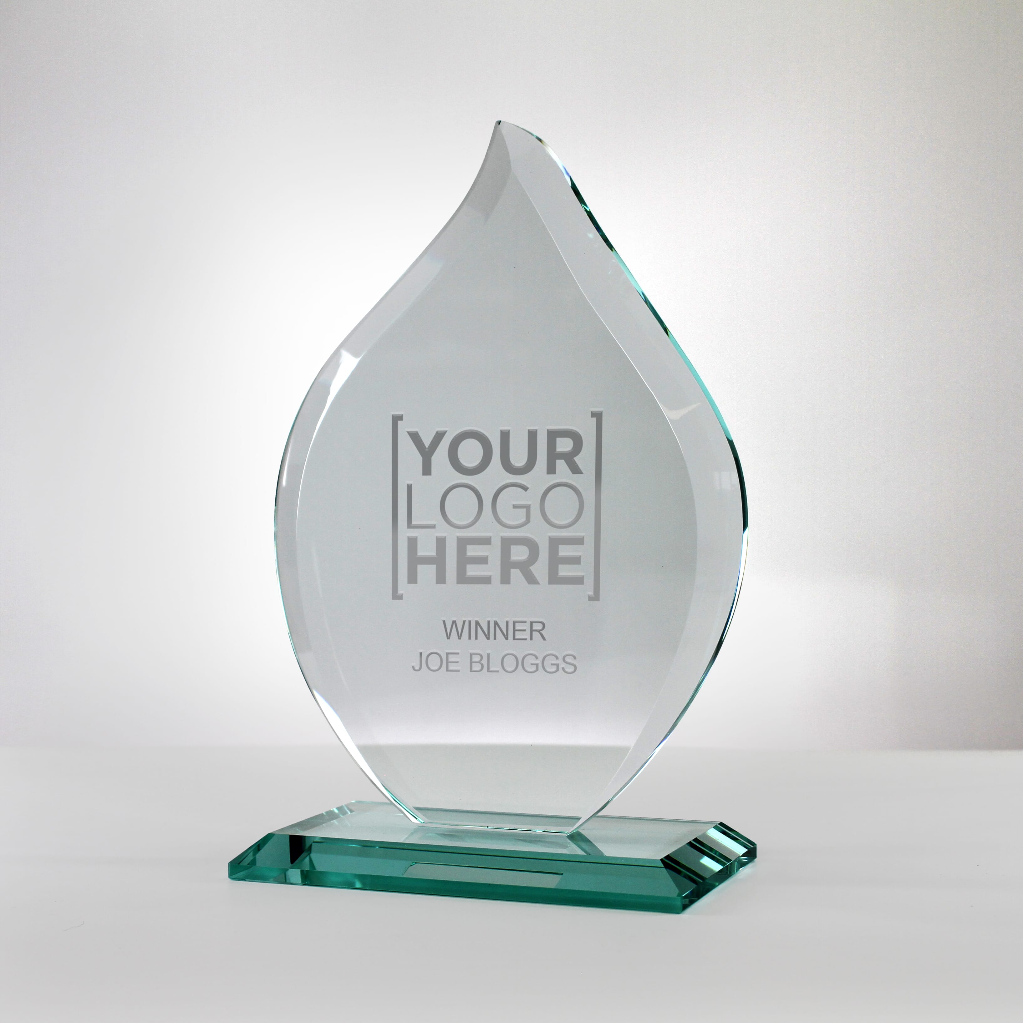 Flame Jade Glass Trophy