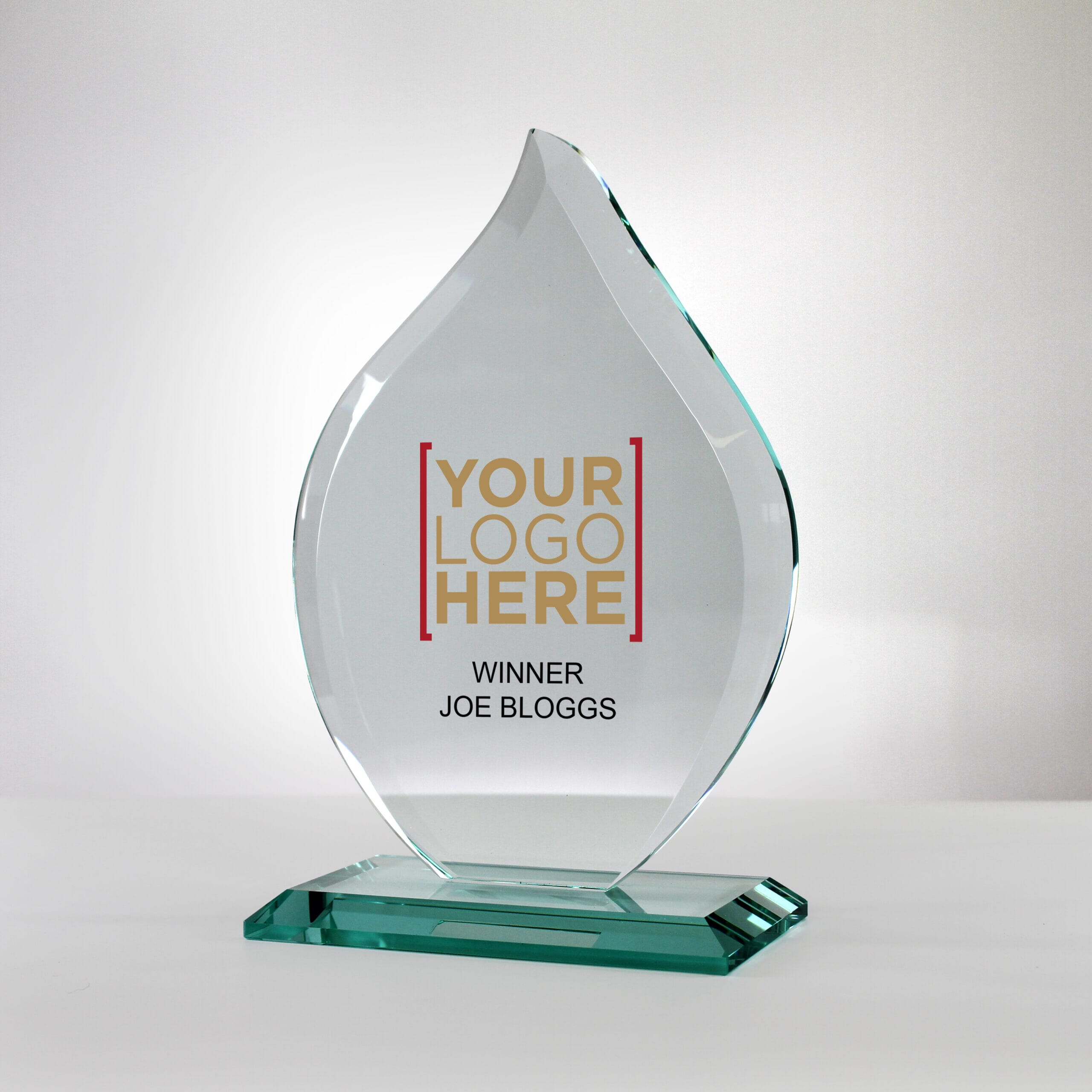 Flame Jade Glass Trophy