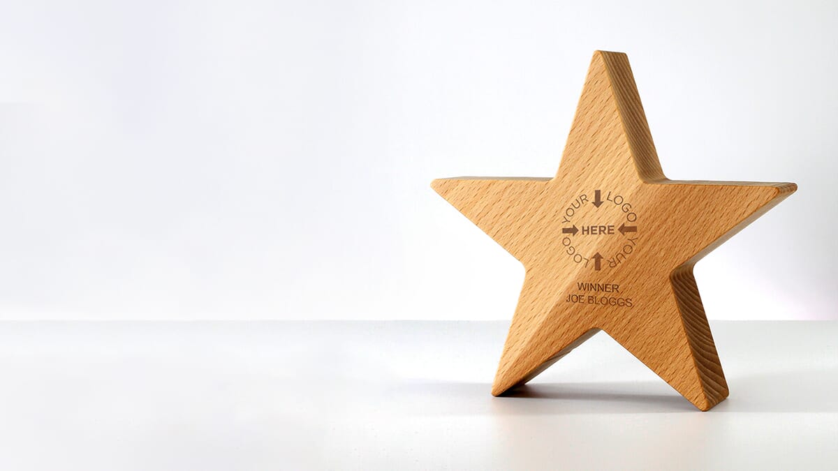 Wooden star trophy