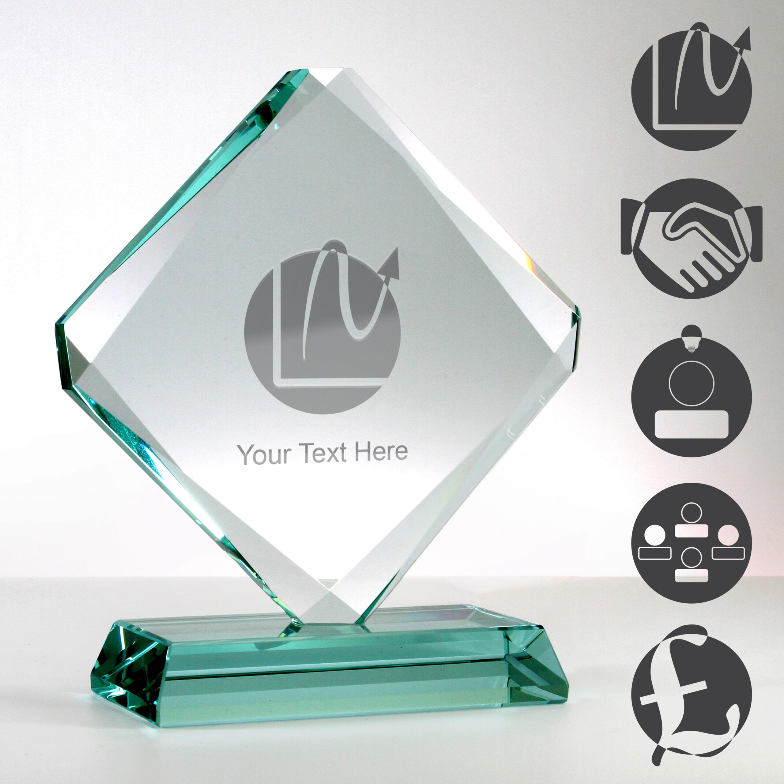 accord corporate diamond trophy with custom engraving