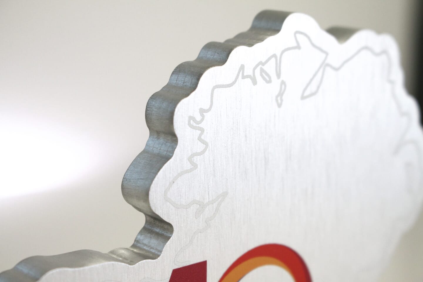 MML Ireland Awards - 10 Years - Brushed aluminium detail