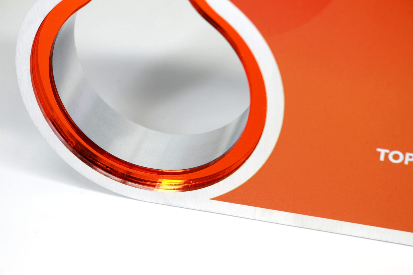 Stonebridge Awards - orange acrylic edge close up