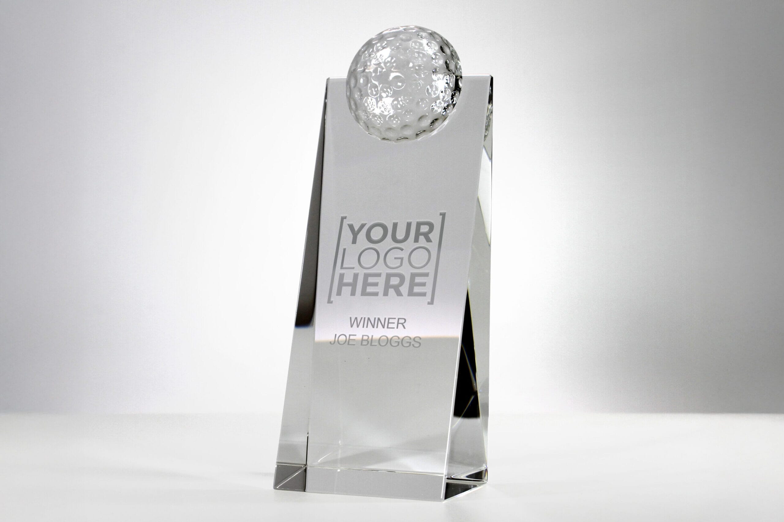 Modern Glass Golf Trophy