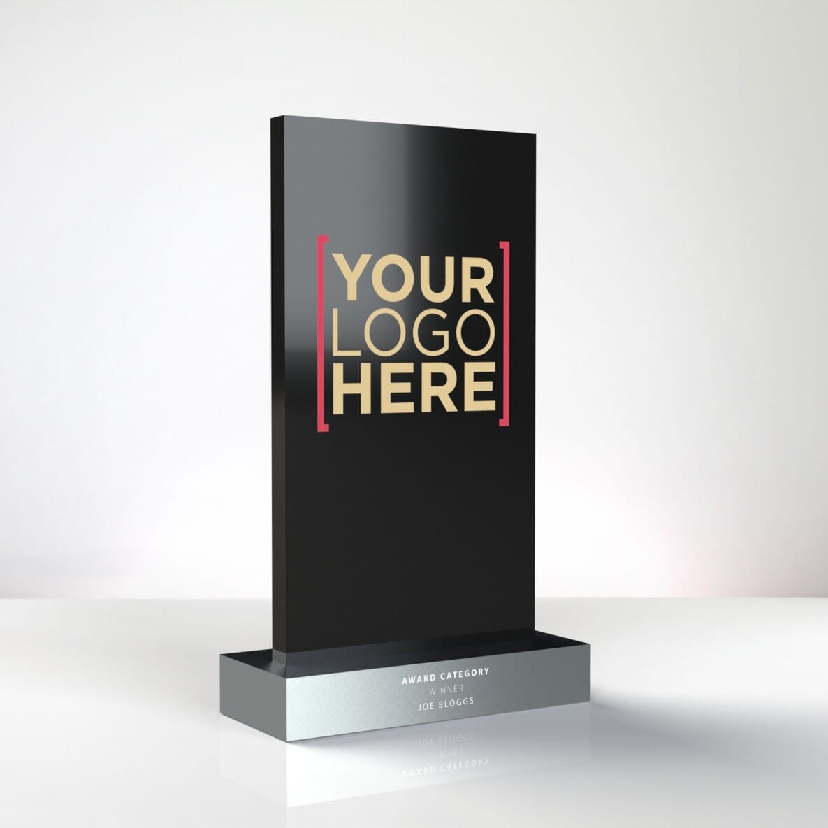 black acrylic rectangle trophy