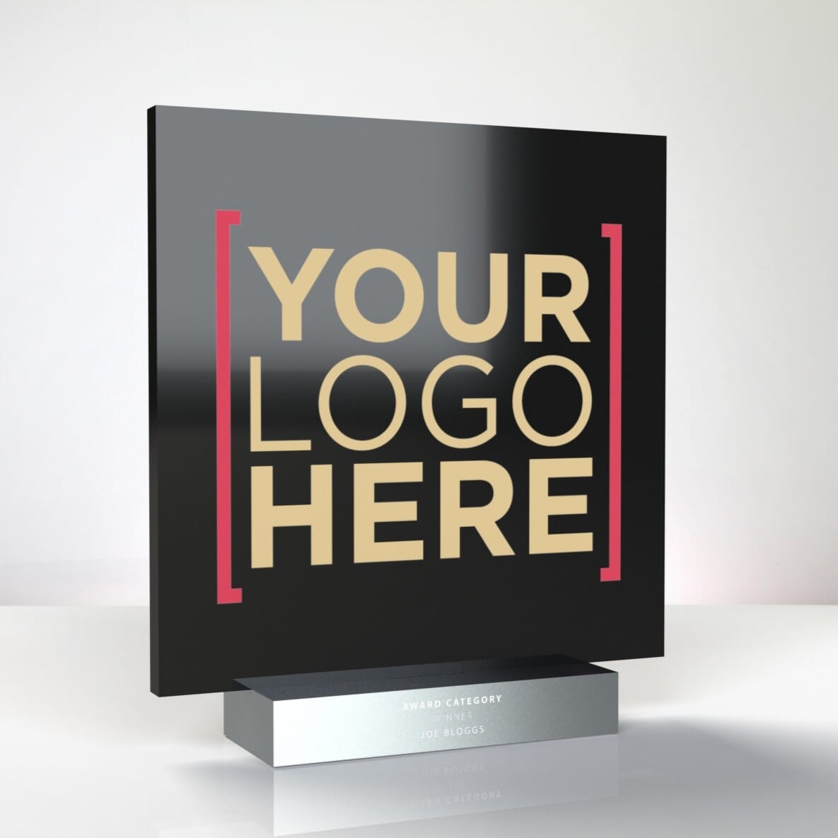 black acrylic square trophy