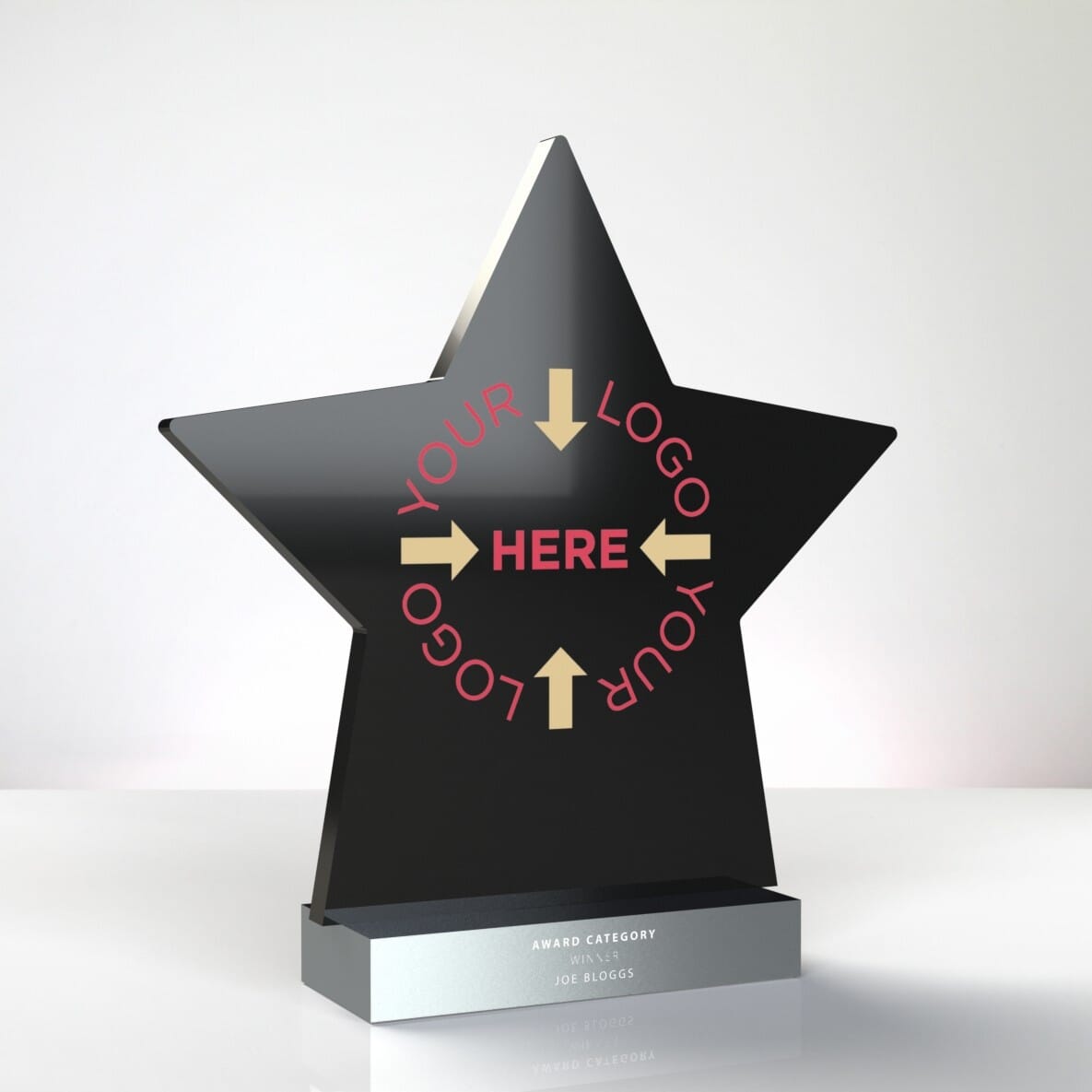 black acrylic star trophy
