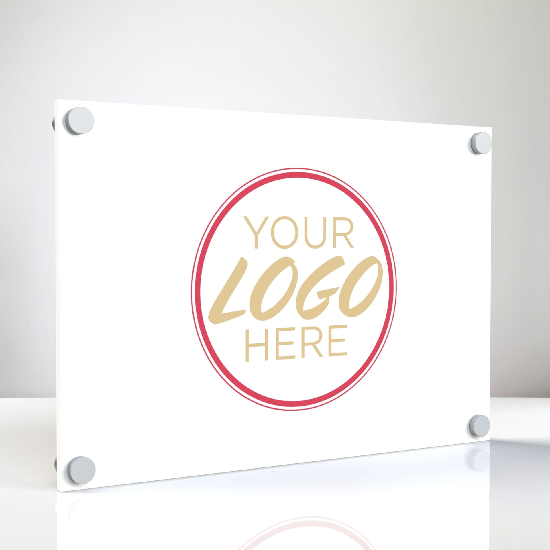 Custom white acrylic wall plaque