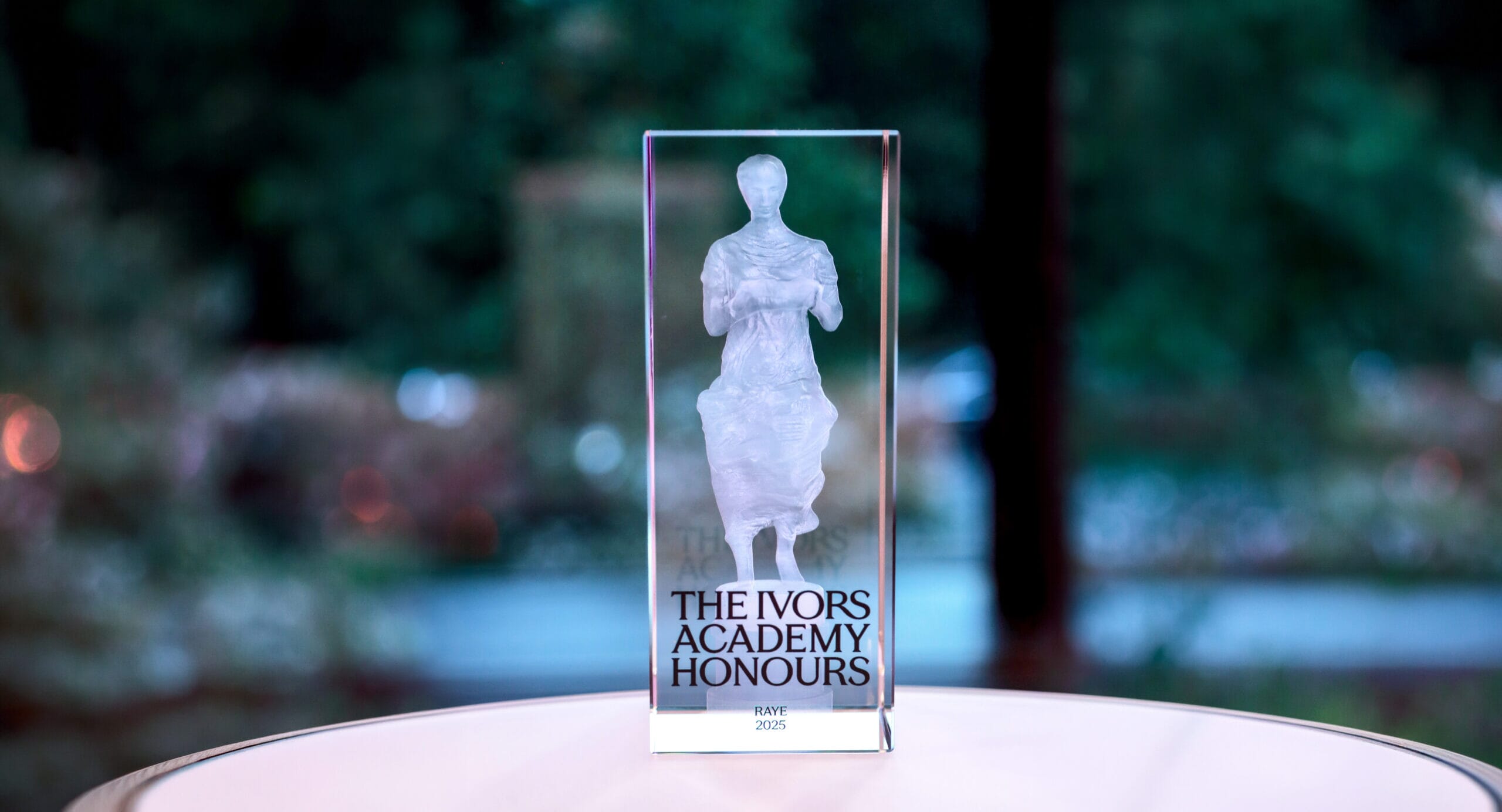 Ivors Academy Honours 2025 - Raye trophy front
