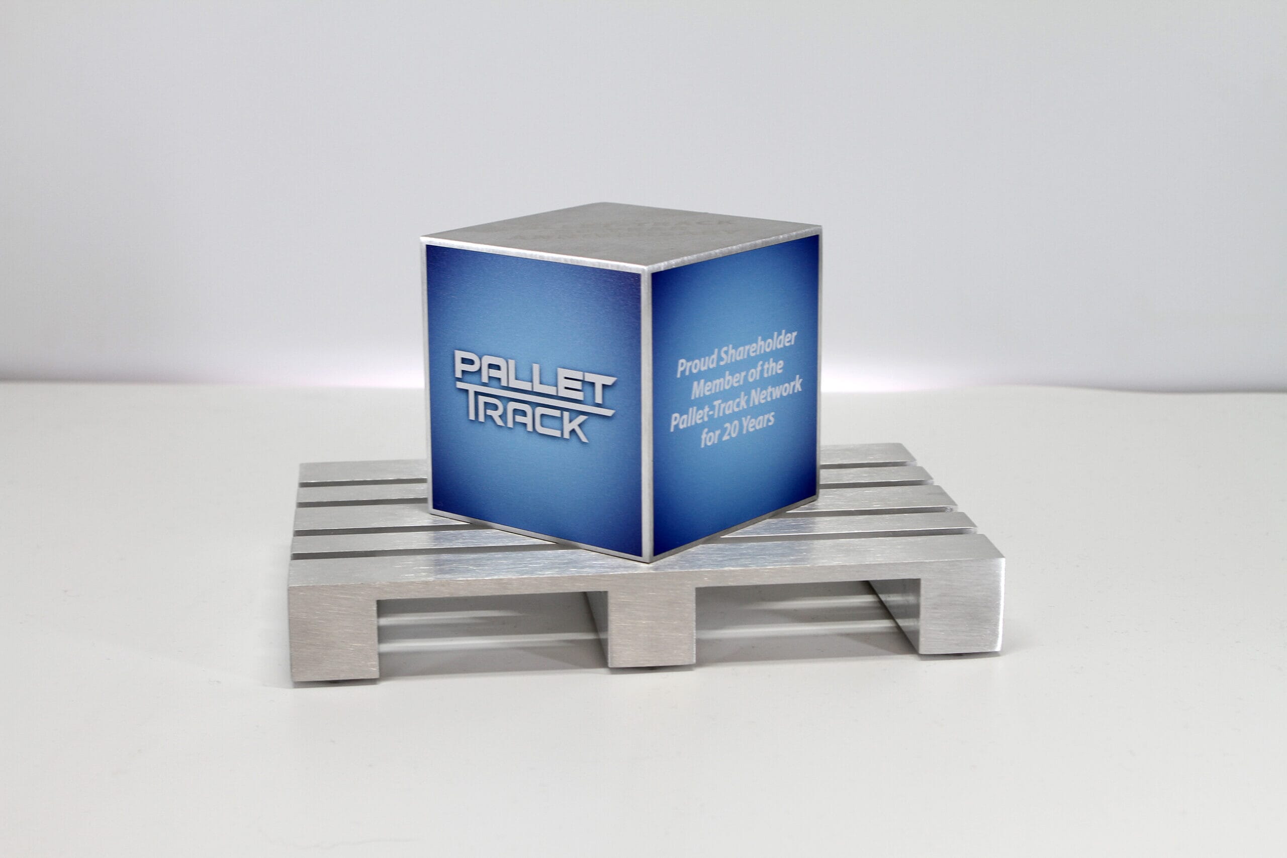 Pallet-Track Anniversary Awards - metal trophy