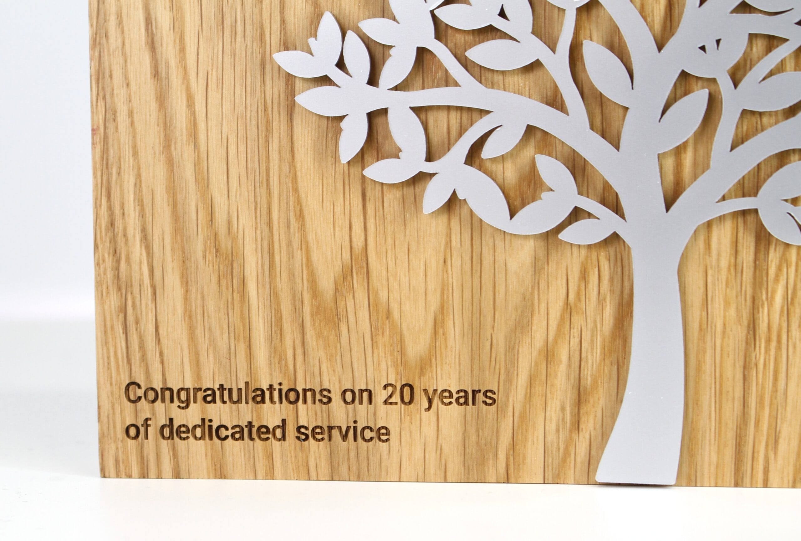 custom wooden trophy with engraved detail